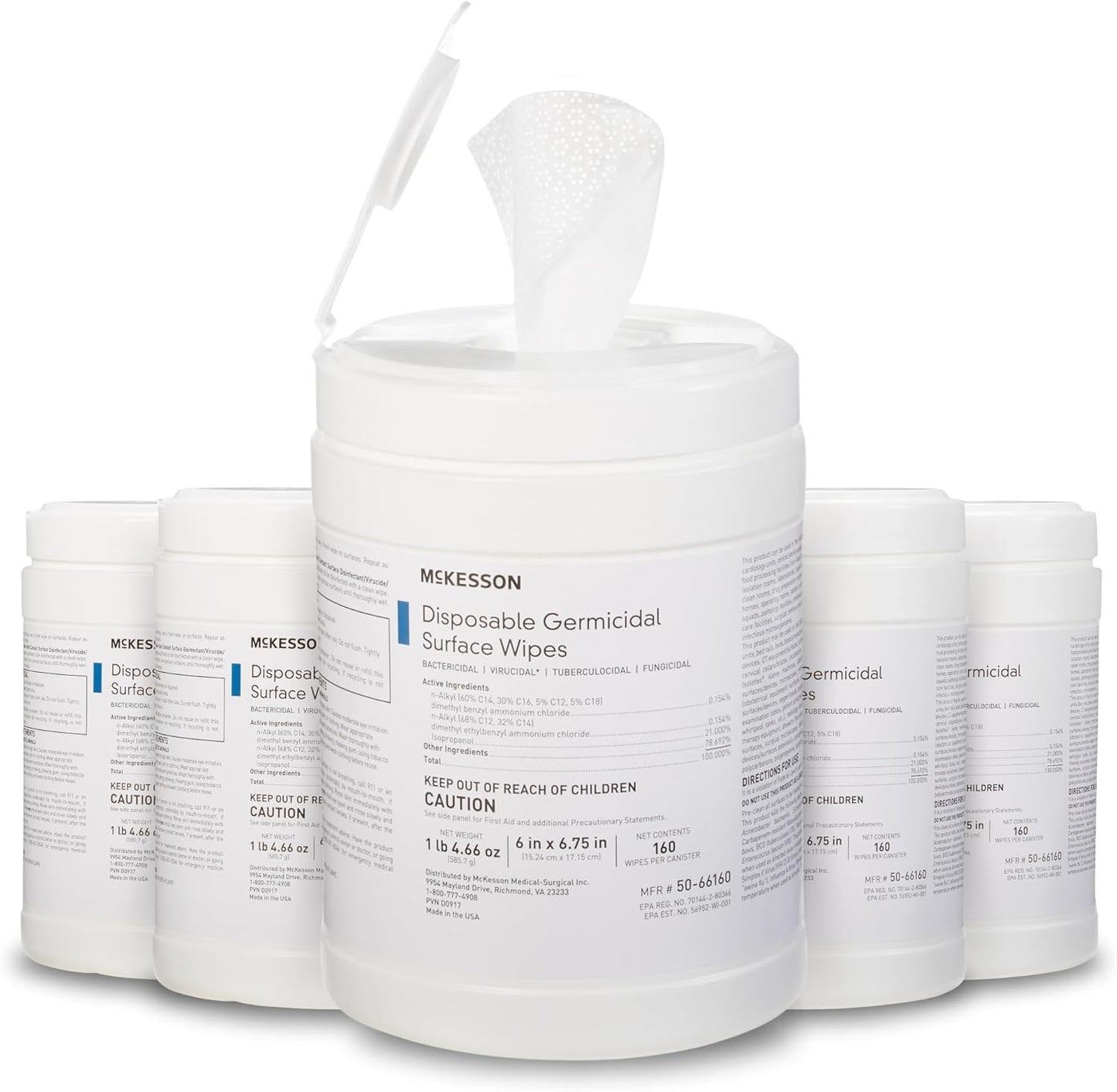 McKesson Germicidal Wipes for Fast Acting Disinfection Needs