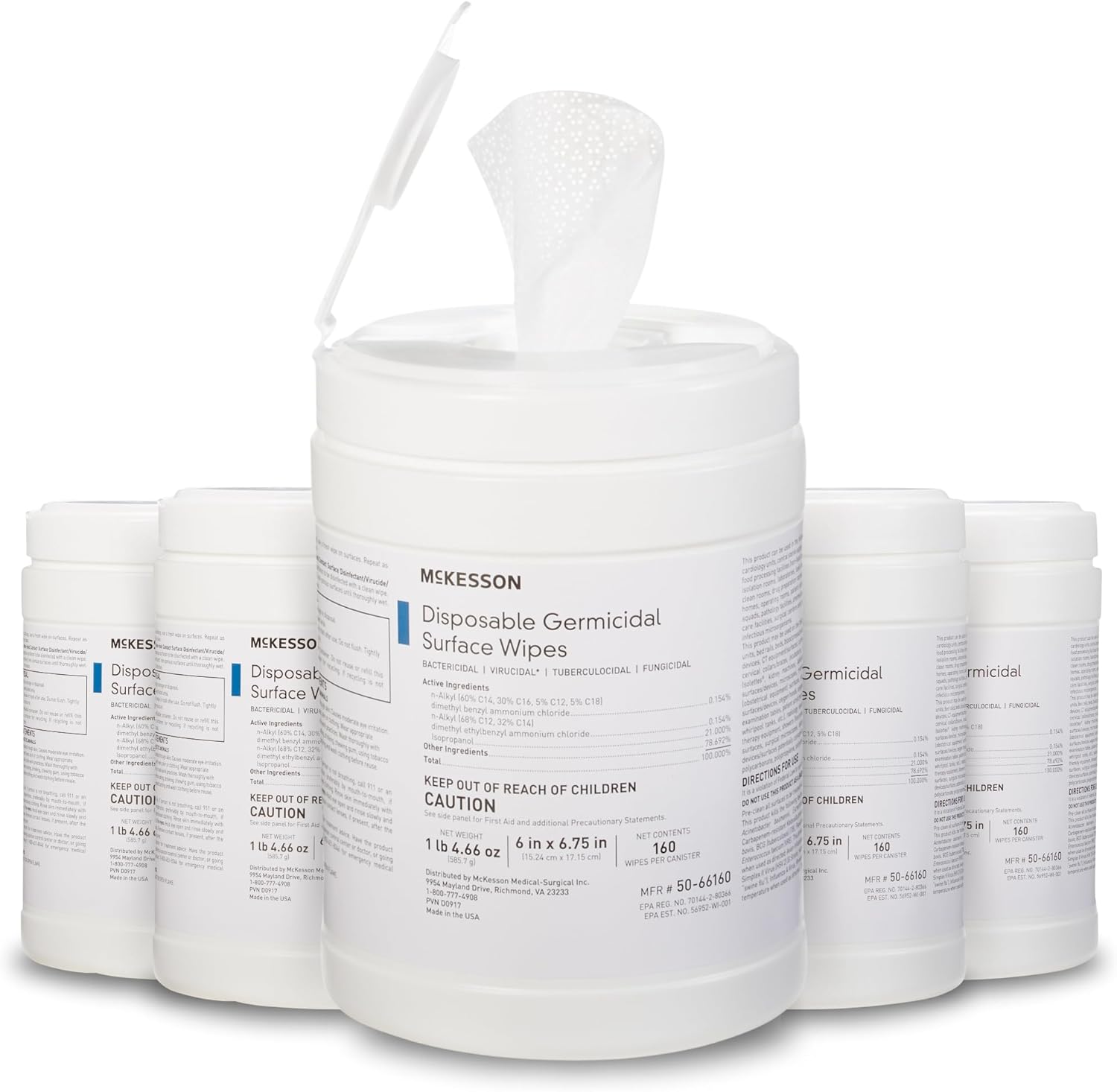 McKesson Germicidal Wipes for Fast Acting Disinfection Needs