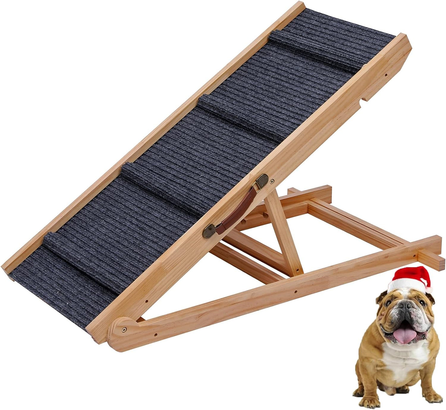 Foldable Wooden Dog Ramp & Pet Stairs for Safe Pet Access