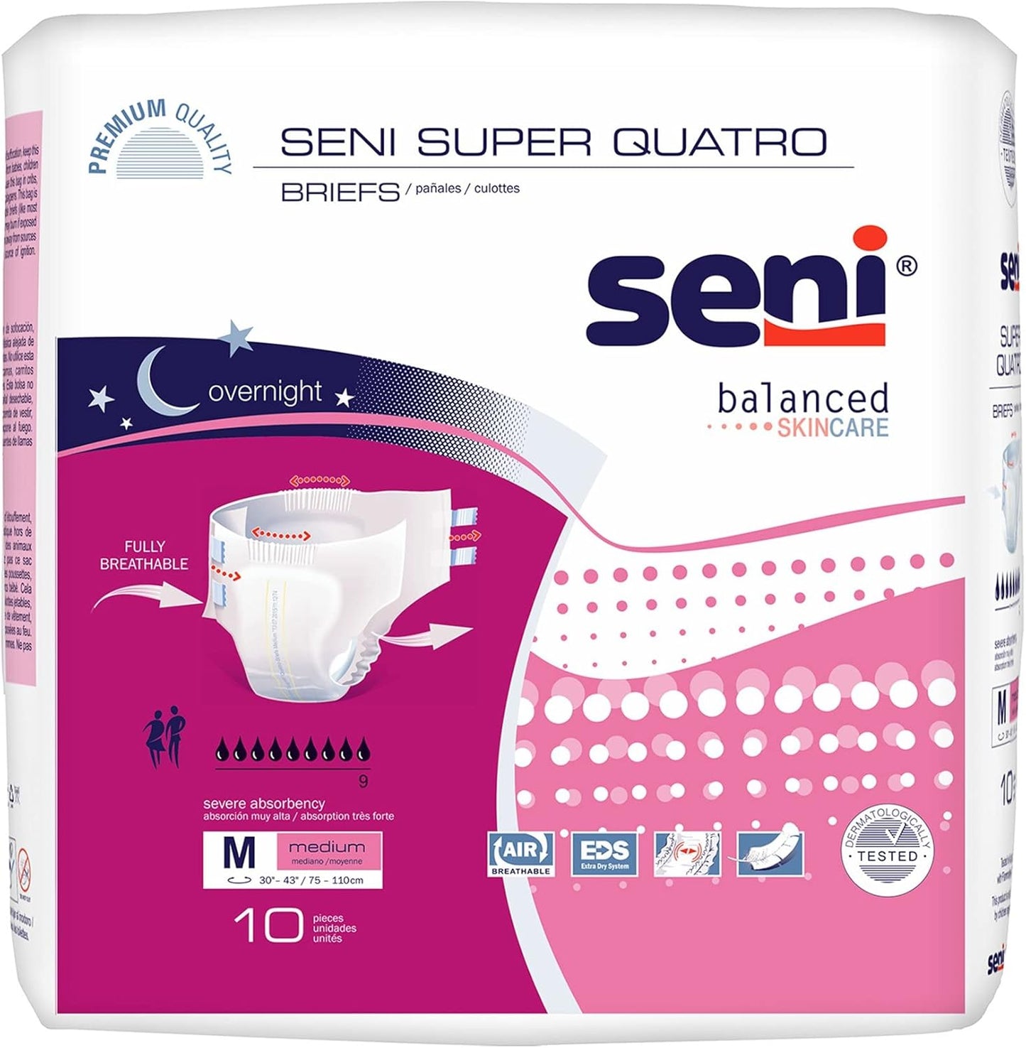 Seni Super Quatro Adult Incontinence Briefs for Maximum Comfort