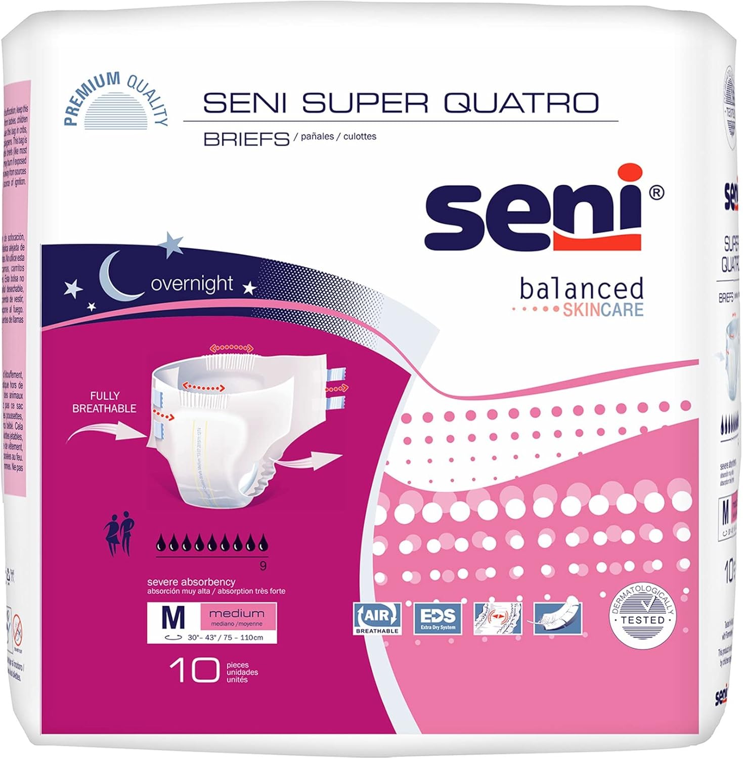 Seni Super Quatro Adult Incontinence Briefs for Maximum Comfort