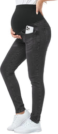 Maternity Jeans Over Belly Skinny Stretchy Denim Pants - Comfy Fit