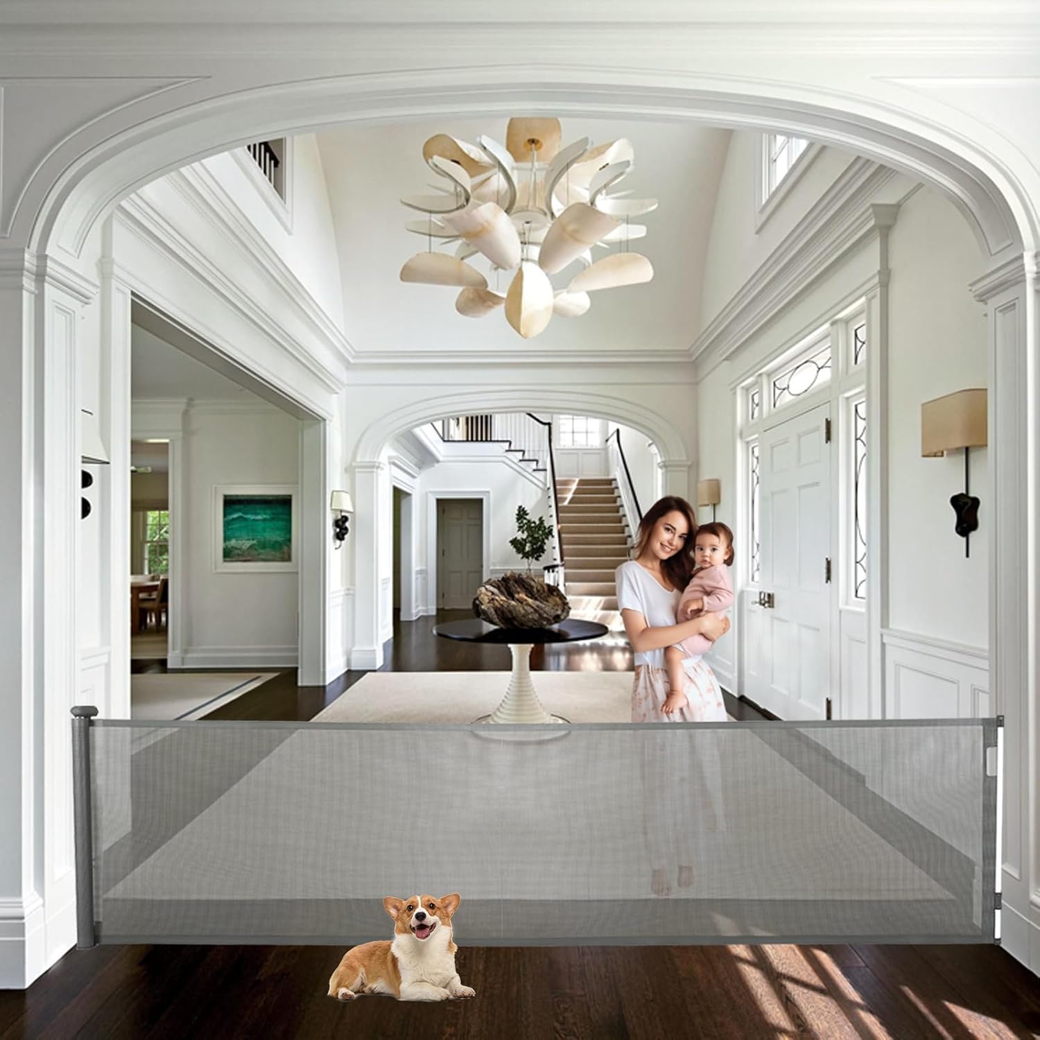 GCCSJ Retractable Baby Gate - Extra Wide Safety Gate for Pets