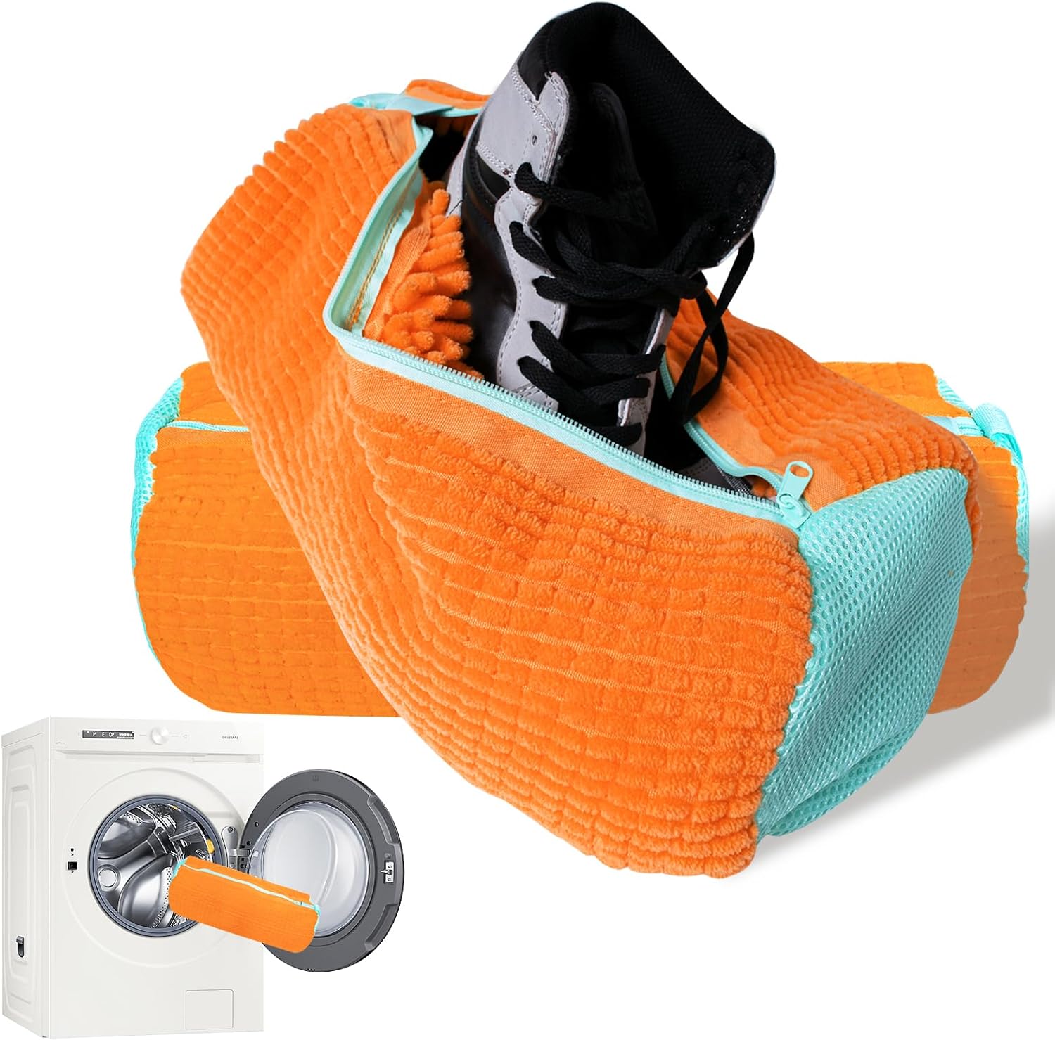 Reusable Plush Shoe Washing Bags - Keep Shoes Fresh!