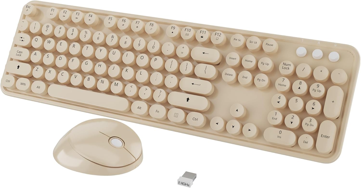 Kootop Wireless Typewriter Keyboard - Retro Style for Effortless Typing
