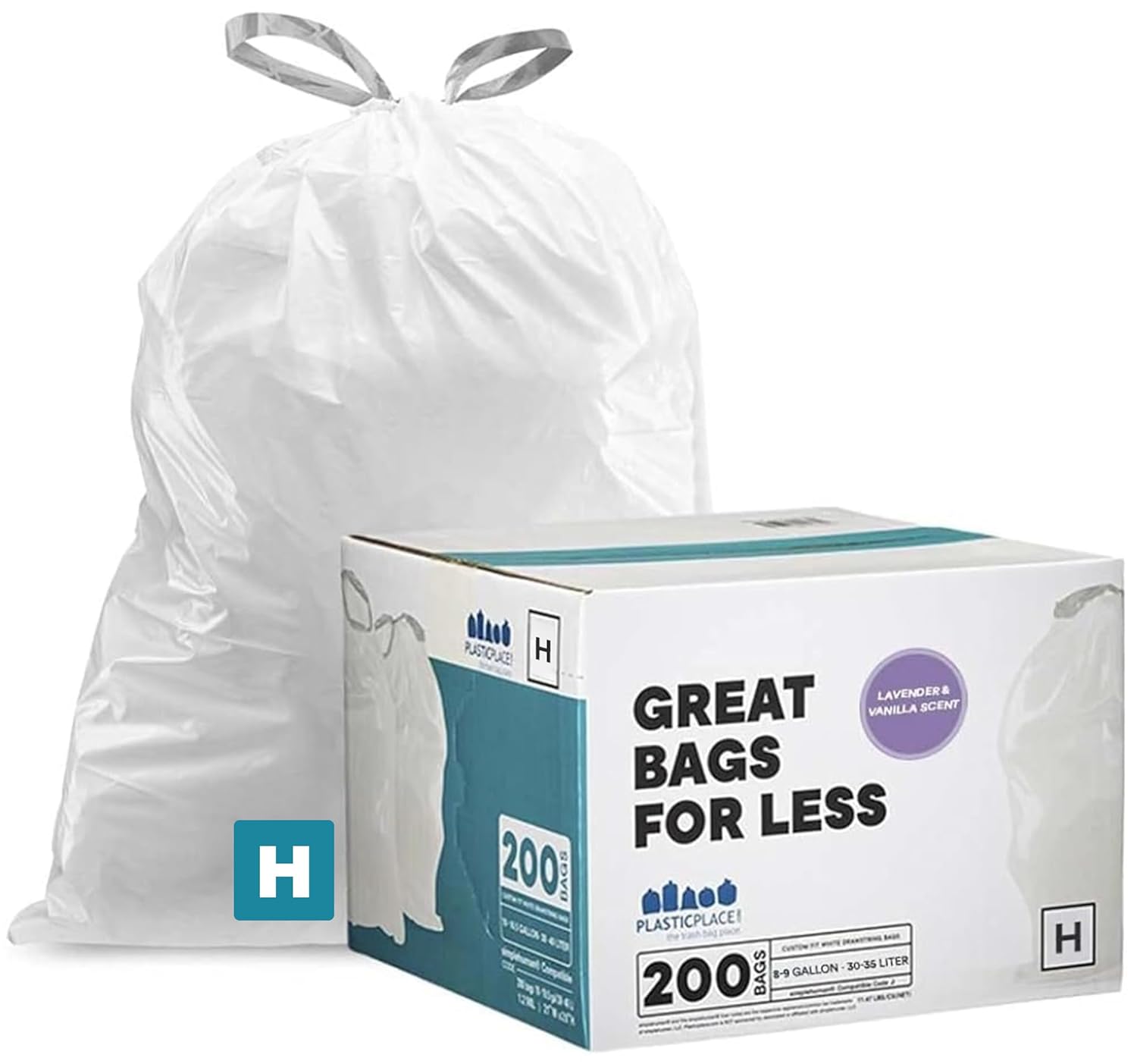 Plasticplace Lavender and Soft Vanilla Scented Garbage Can Liners