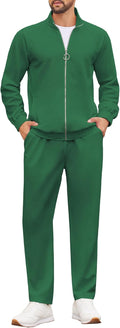 Mens Full Zip Tracksuit Set - Casual 2-Piece Athletic Suit