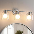 Bathroom Vanity Light Fixtures 23.3 in Brushed Nickel - Modern Clear