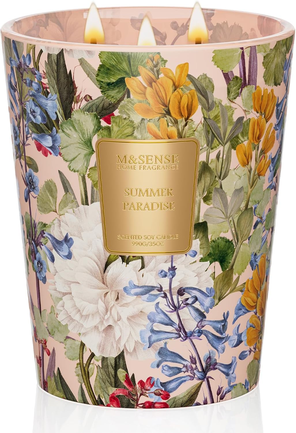 M&SENSE Citrus Water Flower Scented Candles for Home Fragrance