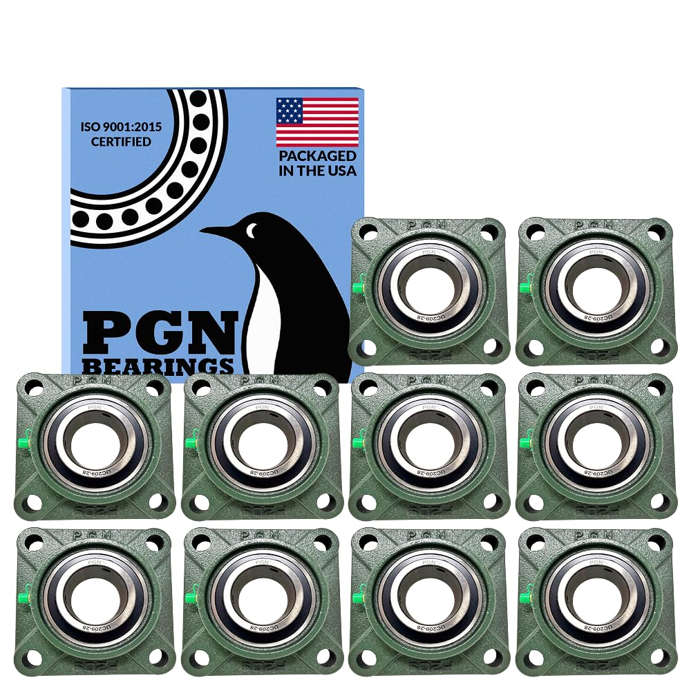 PGN UCF209-28 Pillow Block Bearings - Durable Chrome Steel Set