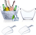 Beverage Tubs for Parties Plastic Ice Bucket - Clear Acrylic Cooler