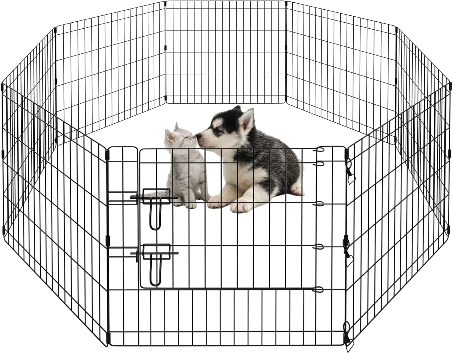 PEEKABOO Dog Pen Indoor Outdoor Foldable Pet Playpen 24 Inch