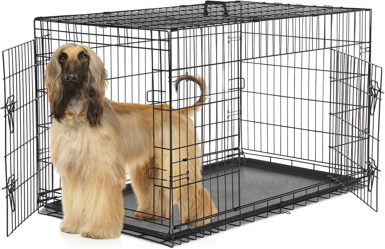 Sweetcrispy 48 Inch Double Door Folding Metal Dog Crate Review