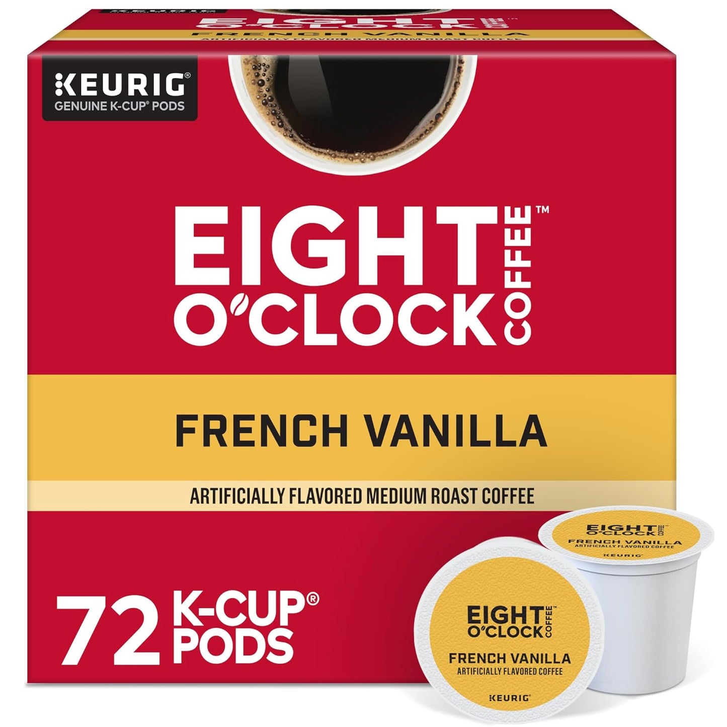 Eight O'Clock Coffee French Vanilla K-Cup Pods for Smooth Flavor