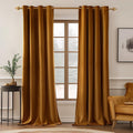 Velvet Blackout Curtains Golden Brown 52 x 90 in Set of 2 - Elegant
