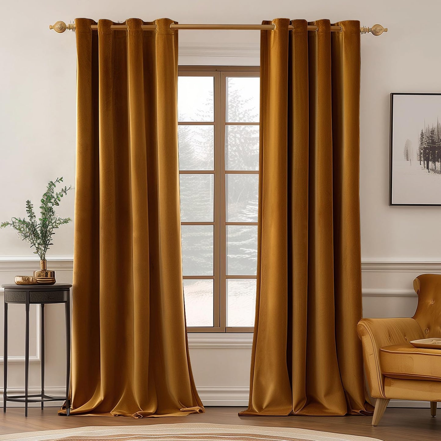 MIULEE Velvet Curtains for Elegant Room Darkening Decor