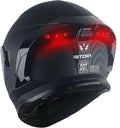 1Storm Modular Full Face Motorcycle Helmet Dual Visor - LED Tail Light