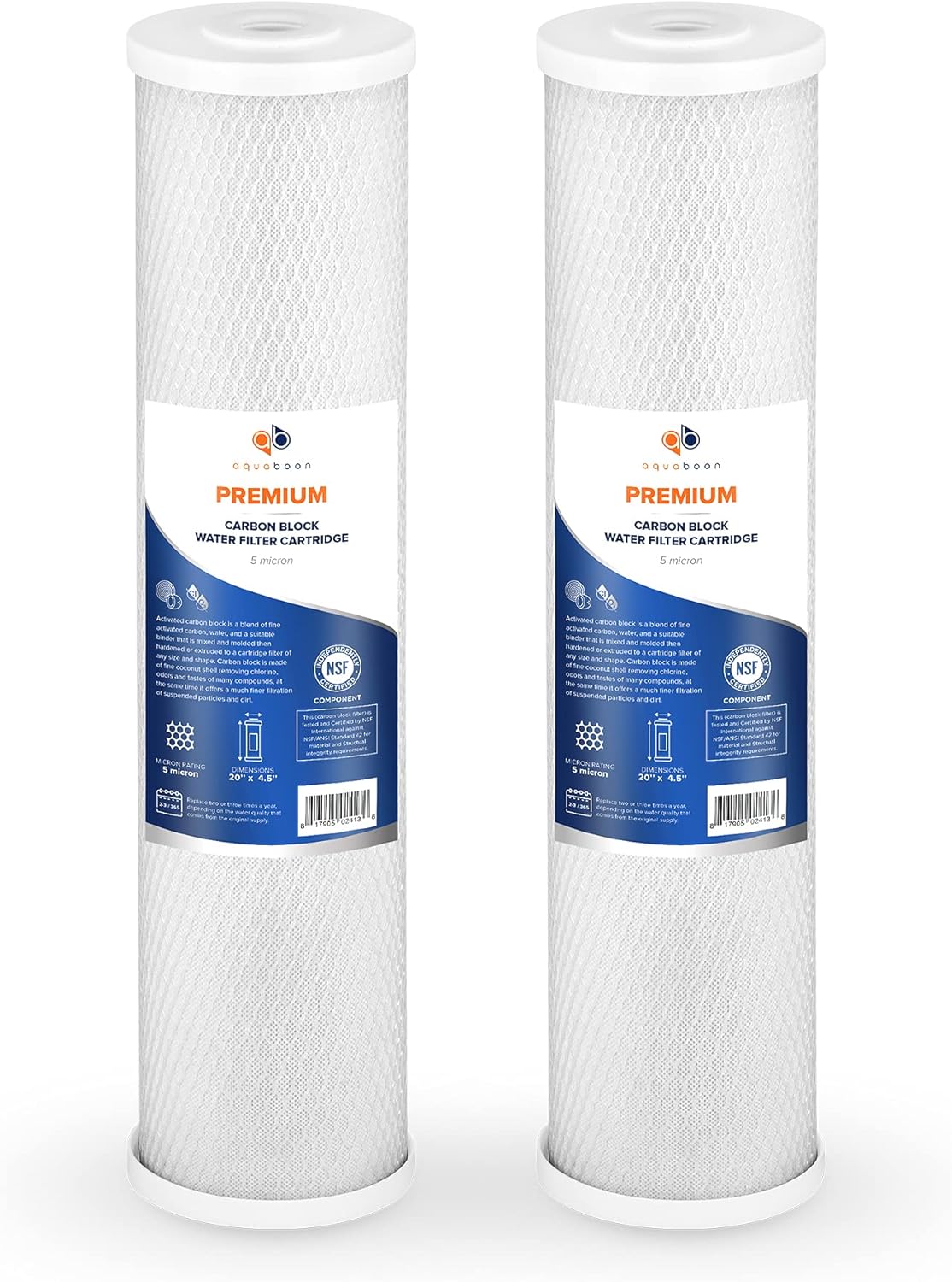 Aquaboon 5 Micron 20 x 4.5 CTO Carbon Water Filter Cartridge