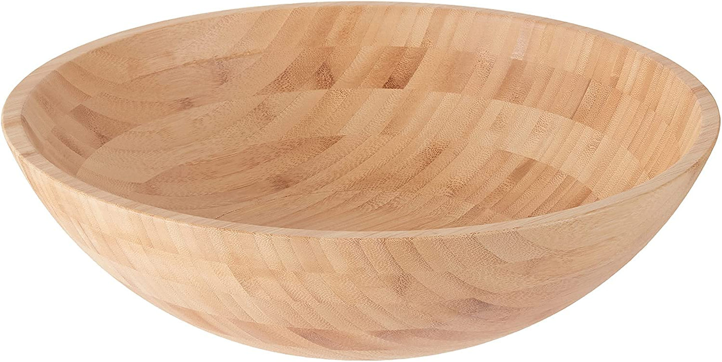 Lipper International Bamboo Wood Salad Bowl - Perfect Centerpiece