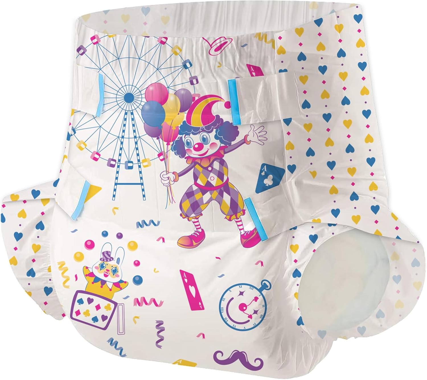 Uncle Clown X-Large Printed Diapers - Heavy Absorbency