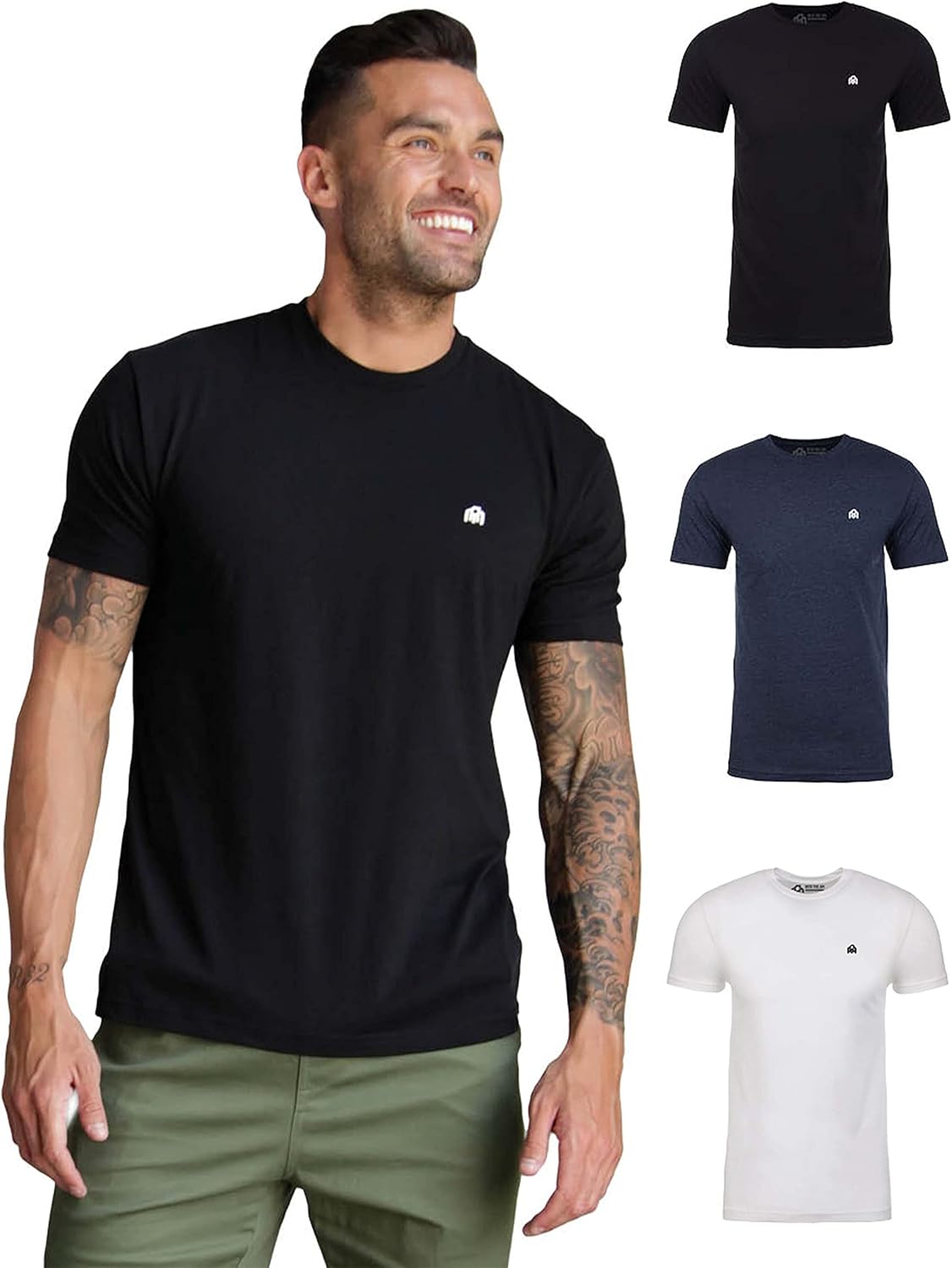 INTO THE AM Mens T Shirt with Logo - Soft Fitted Tees for All