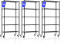 5 Tier Wire Shelving Unit 3 Pack - Heavy Duty Rolling Storage