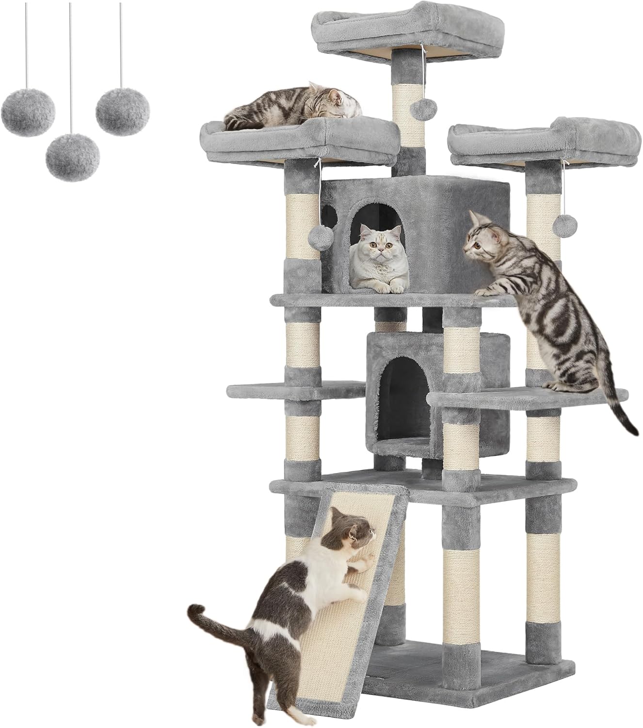 67 Inches Multi-Level Cat Tree for Large Cats by Feandrea
