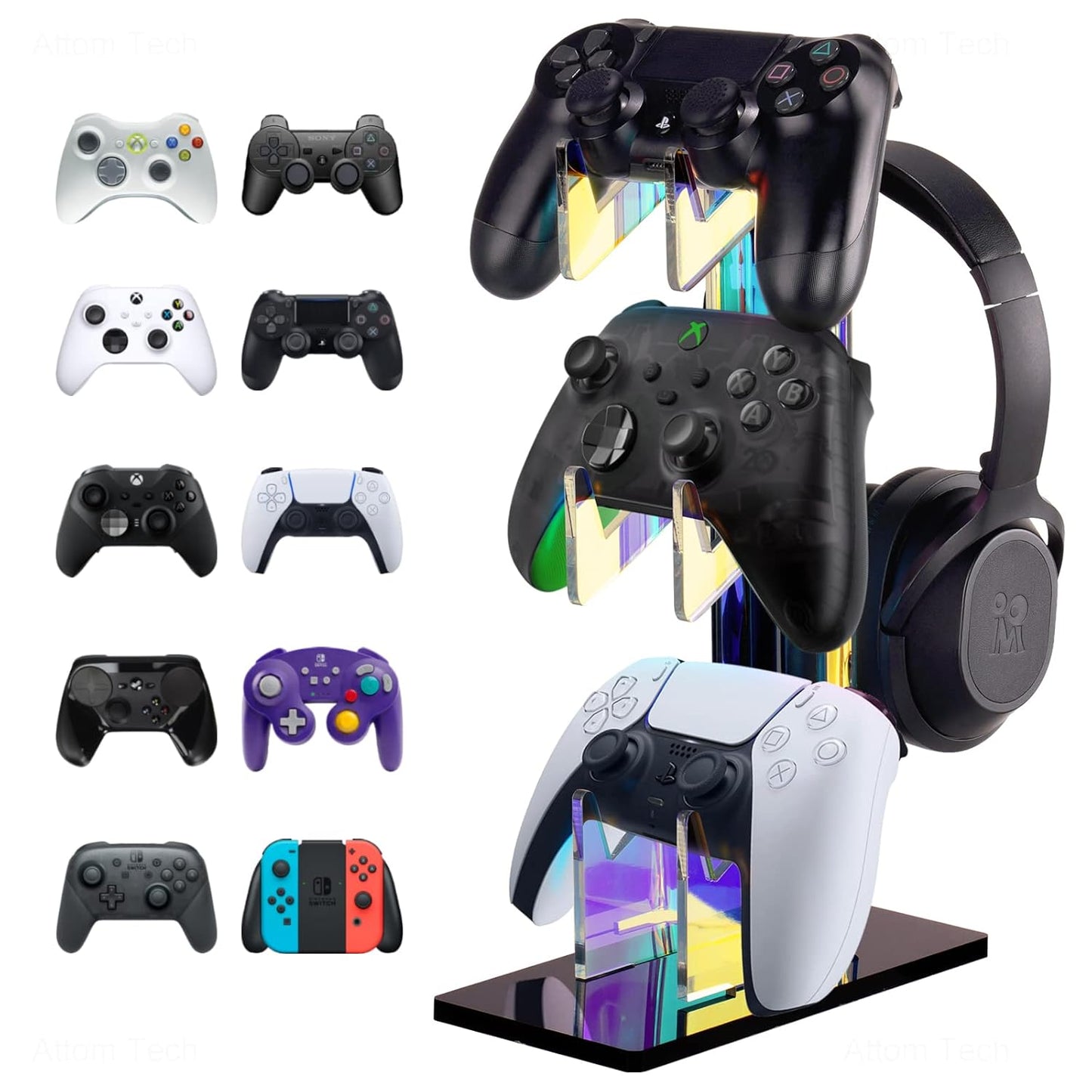Colorful Multi-Tier Game Controller Stand by Attom Tech
