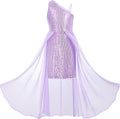 GRACE KARIN Girls Sequin One Shoulder Dress - Sparkling Special