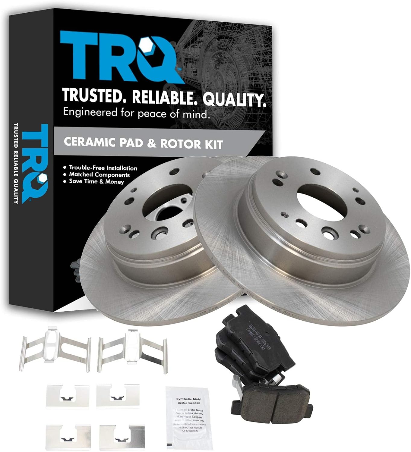 TRQ Premium Ceramic Brake Pad & Rotor Set for Honda Element