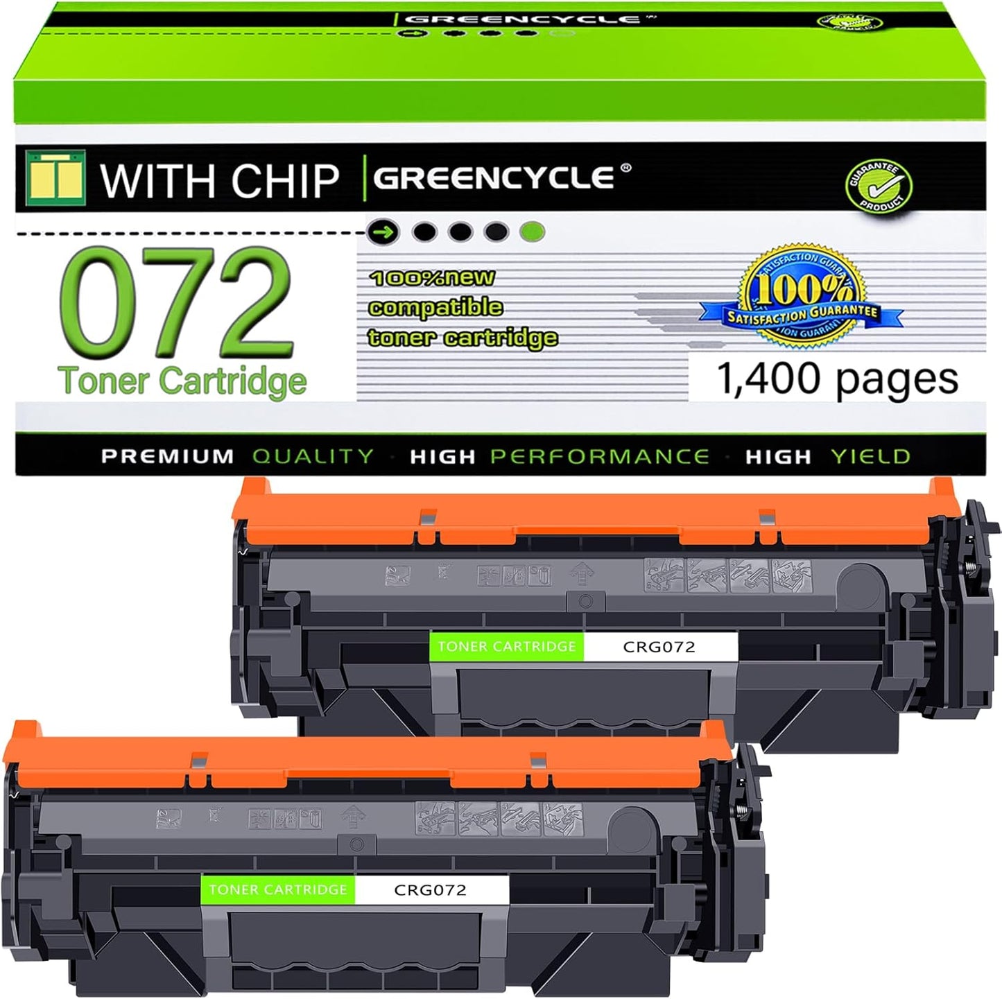 Compatible Toner Cartridge Replacement for Canon 072 Black 2-Pack