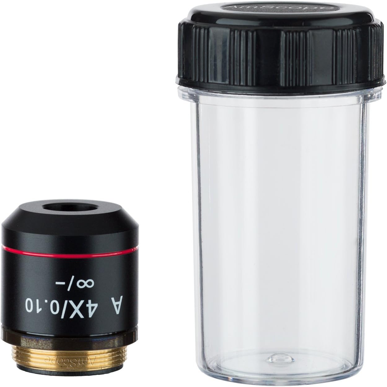 4X Infinity Achromatic Microscope Objective with Black Finish