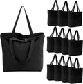 Segarty Black Canvas Tote 12-Pack 16x15 in Zippered Bags - Durable