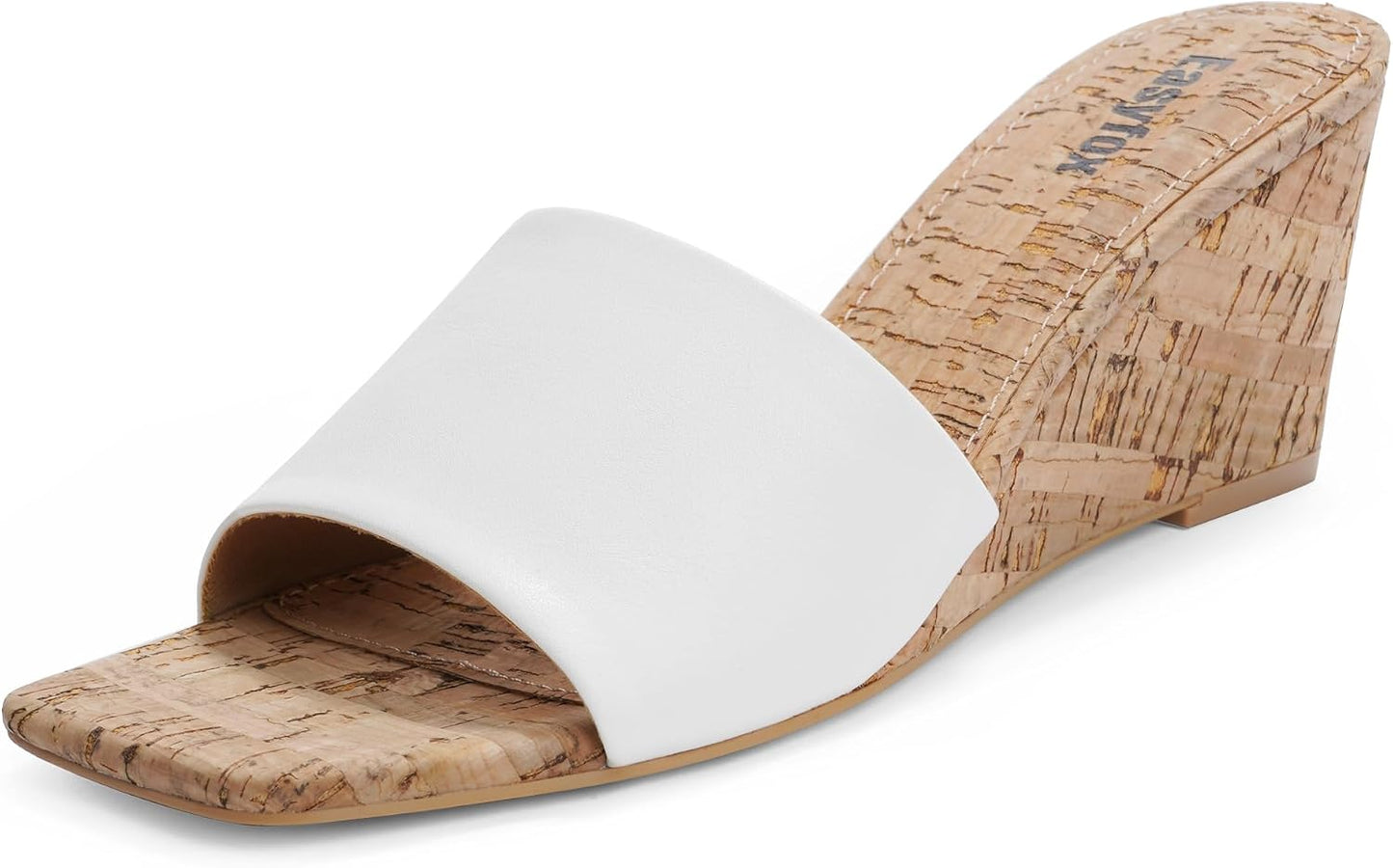 Wedge Sandals for Women Open Toe Heeled Wedge Mules Slip On