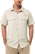 Men's UPF 50+ Short Sleeve Hiking & Fishing Shirt - Cooling UV