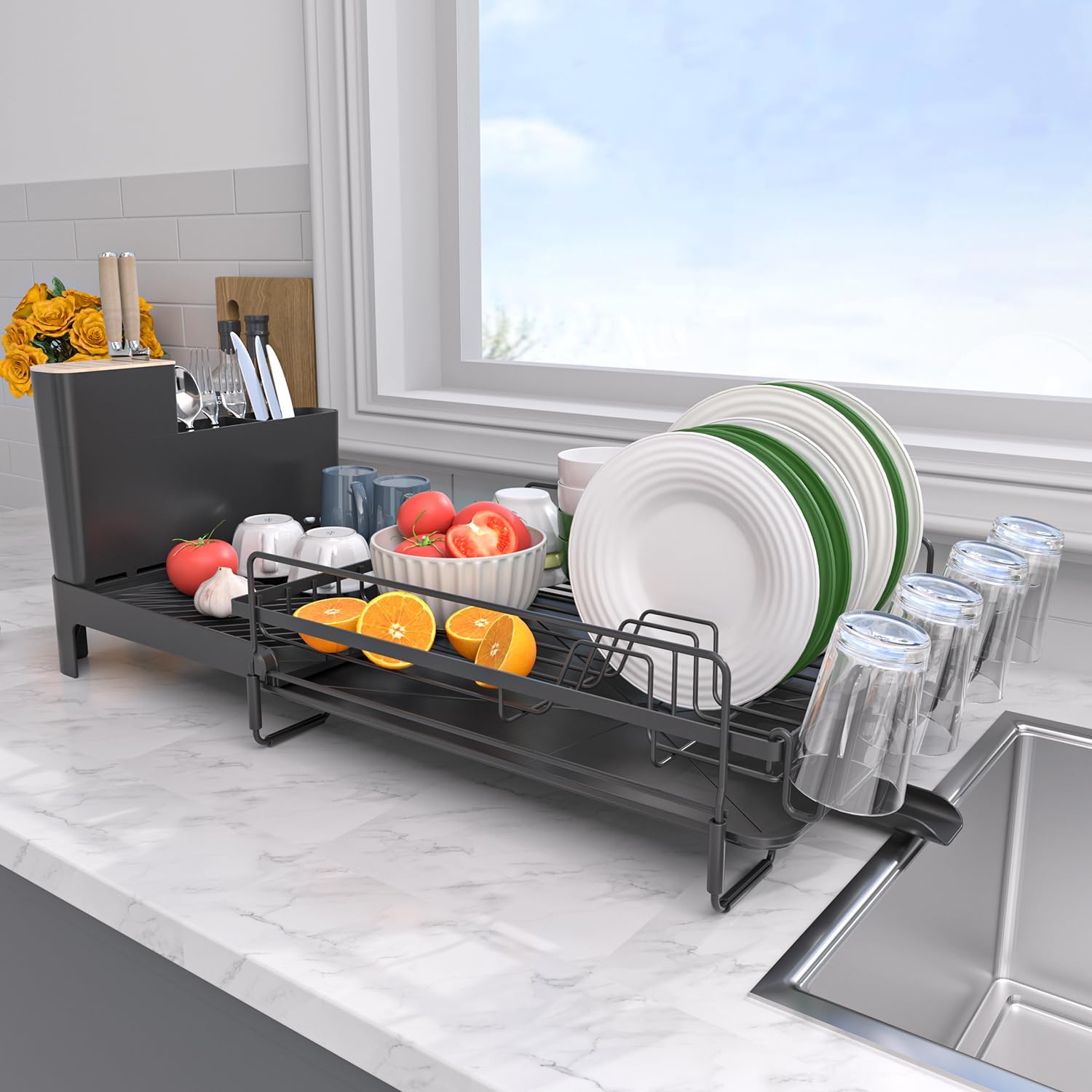 Runnatal Large Detachable Dish Rack with Drainboard Set Review