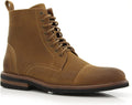 Polar Fox Men's Ankle Dress Boots - Smart Casual Cap-Toe Comfort