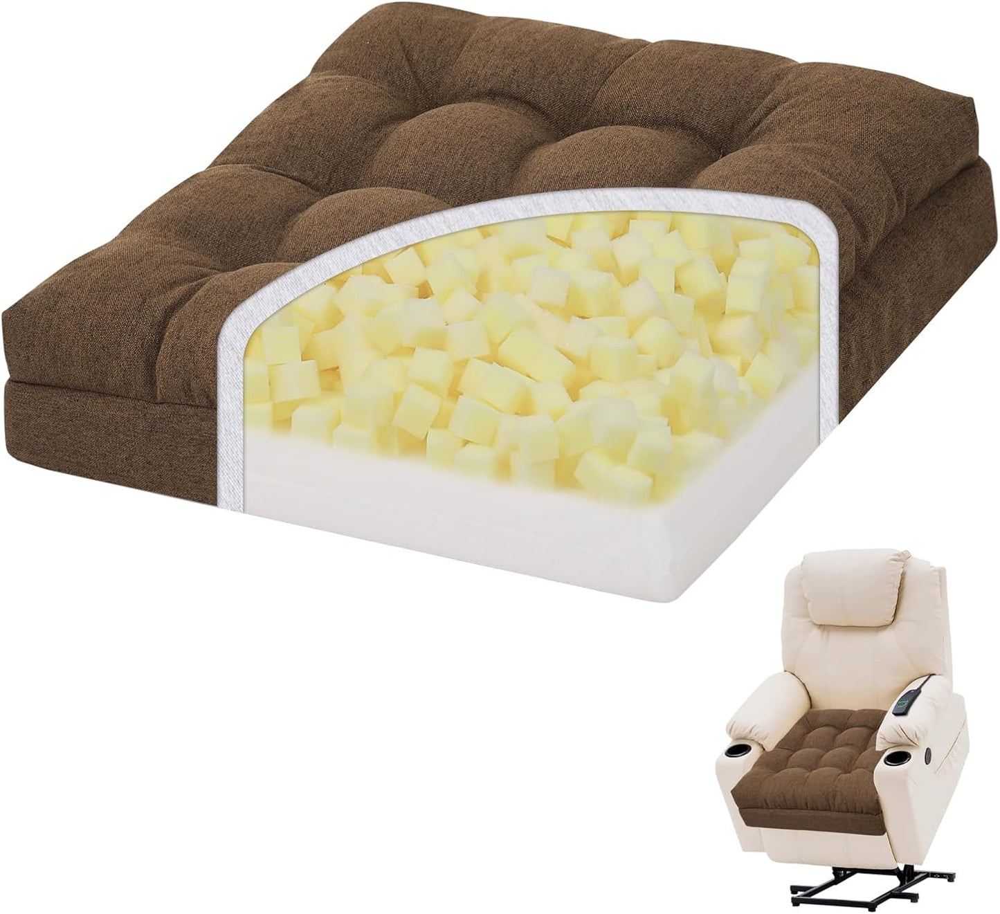 baibu Large Memory Foam Recliner Cushion for Comfort and Support