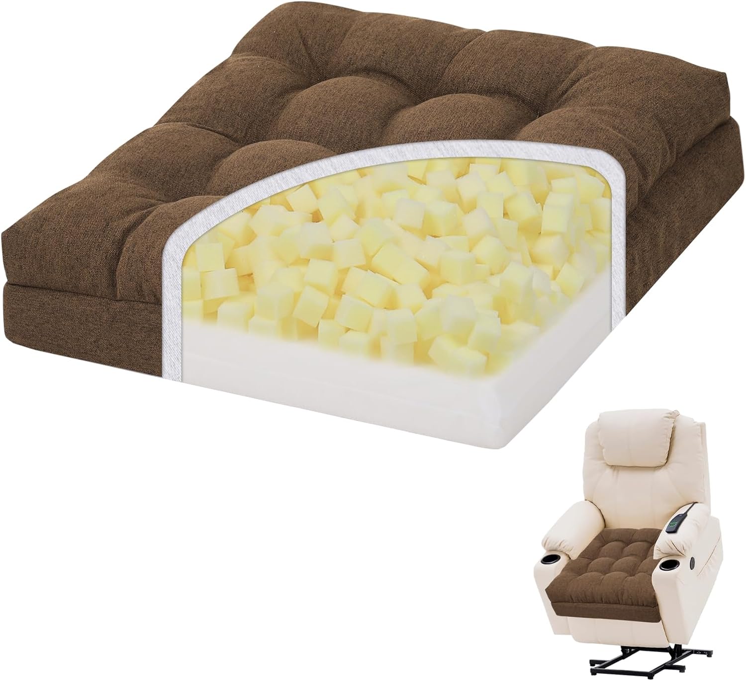 baibu Large Memory Foam Recliner Cushion for Comfort and Support