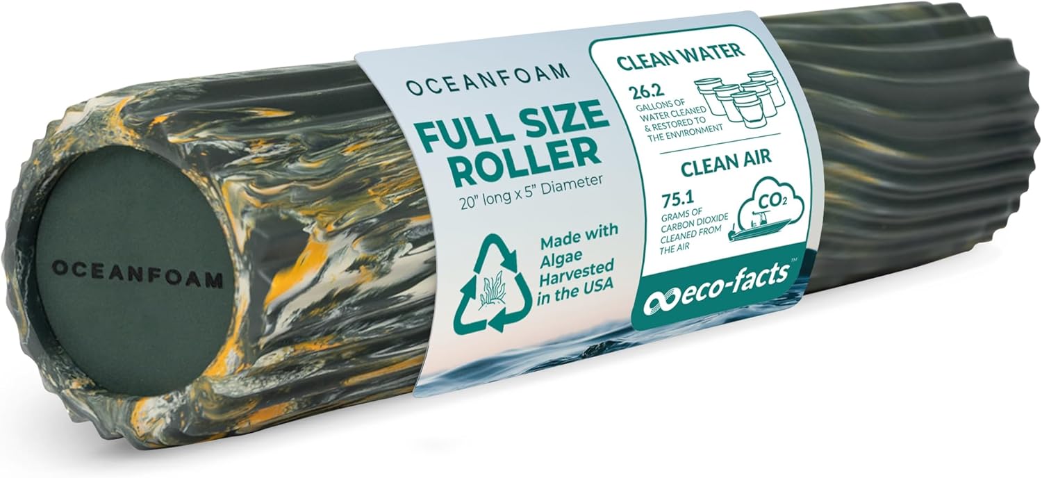 Oceanfoam Tidal Roller - Firm Muscle Massage Foam Roller for Pain