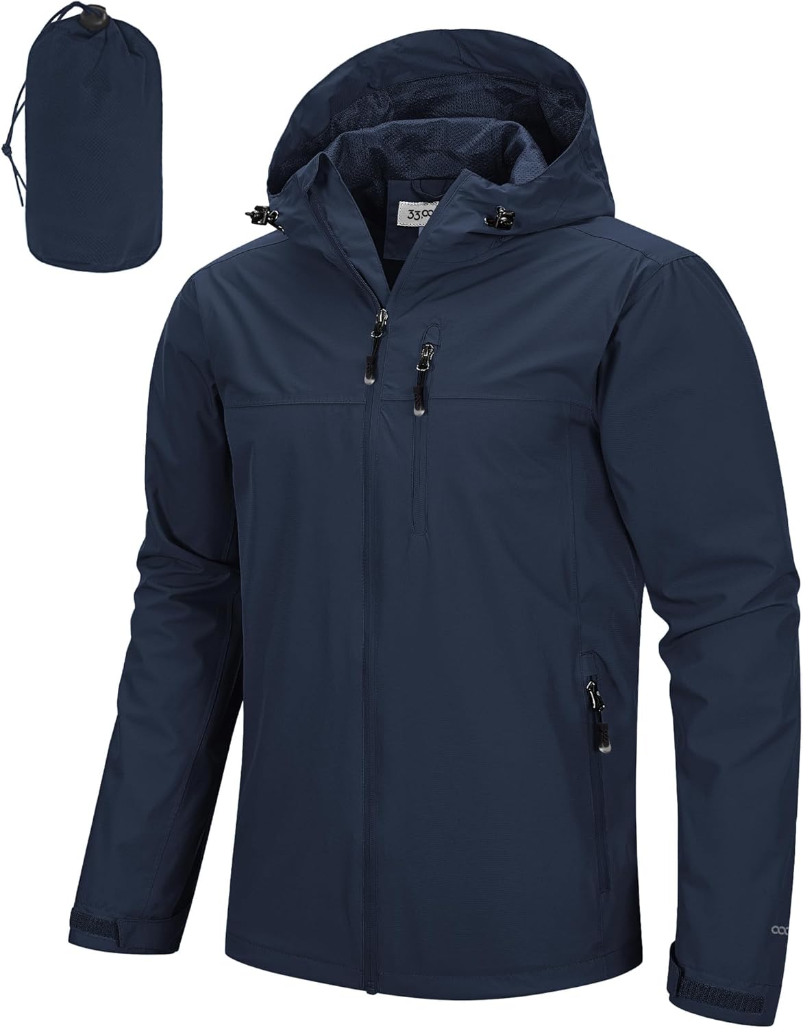 33,000ft Men's Packable Rain Jacket - Lightweight Waterproof Shell