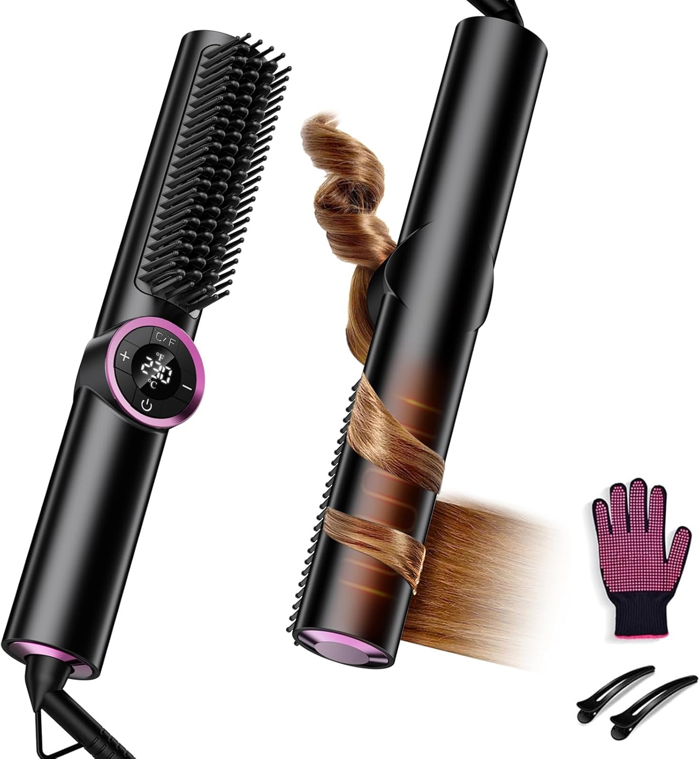 Hair Straightener Brush for Women: 3-in-1 Styling Tool