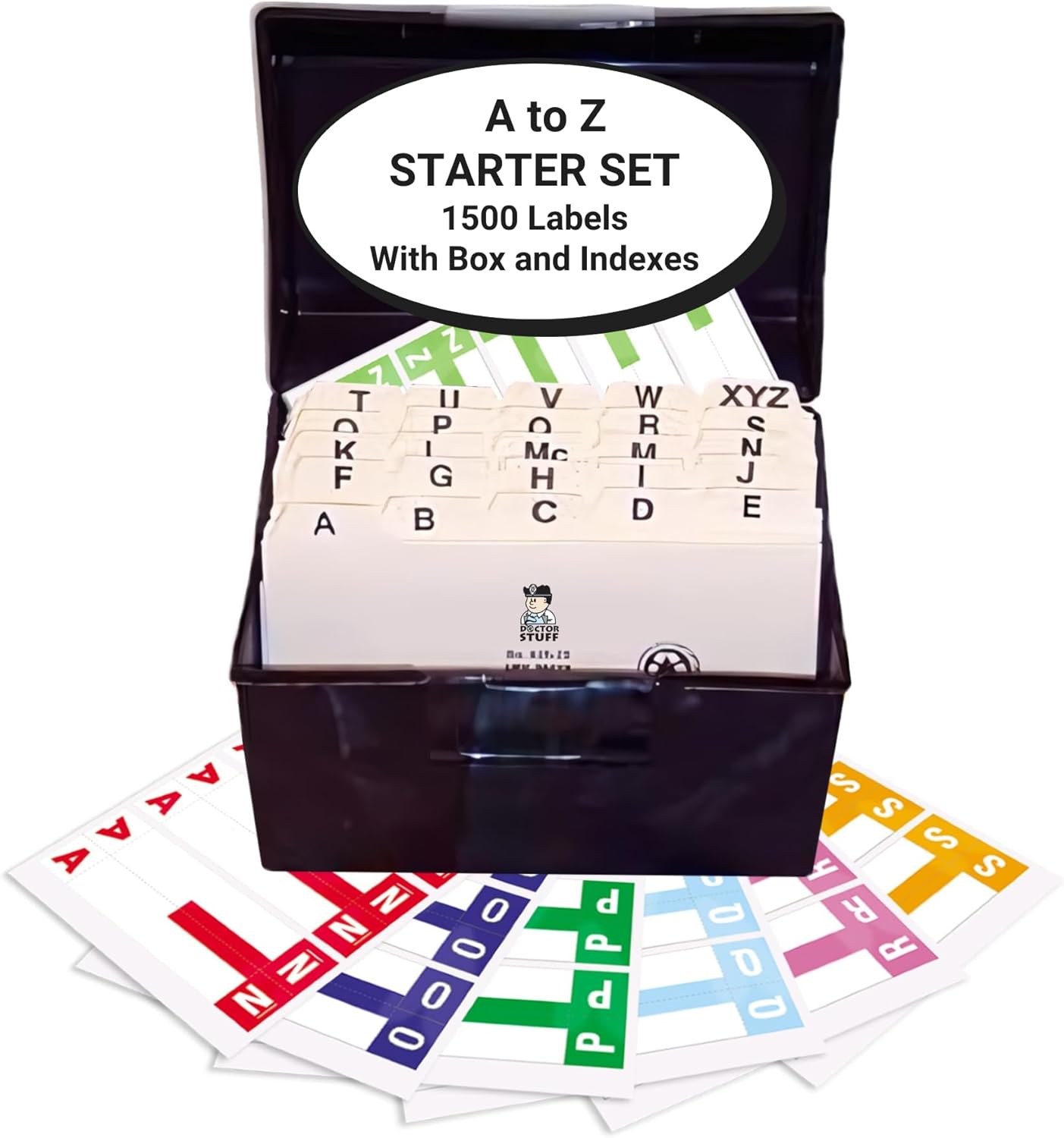 Alphabet Labels for File Folders - 1500 Durable Stickers Set