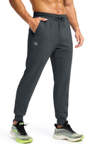 Warm Men's Fleece Joggers with Zipper Pockets - Water Resistant