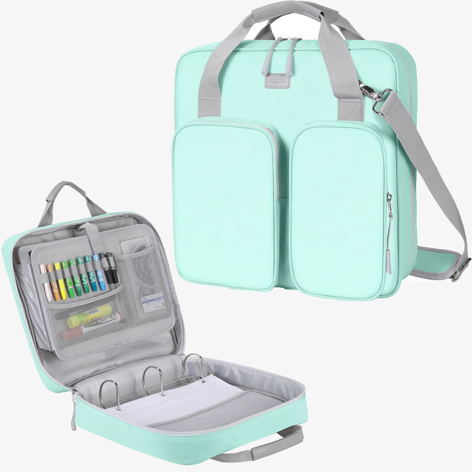4 Inch Zipper Binder with Shoulder Strap & Multi-Pocket Design