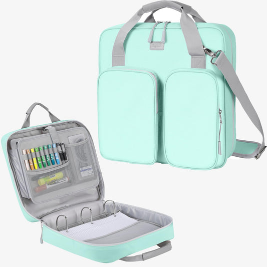 4 Inch Zipper Binder with Shoulder Strap & Multi-Pocket Design