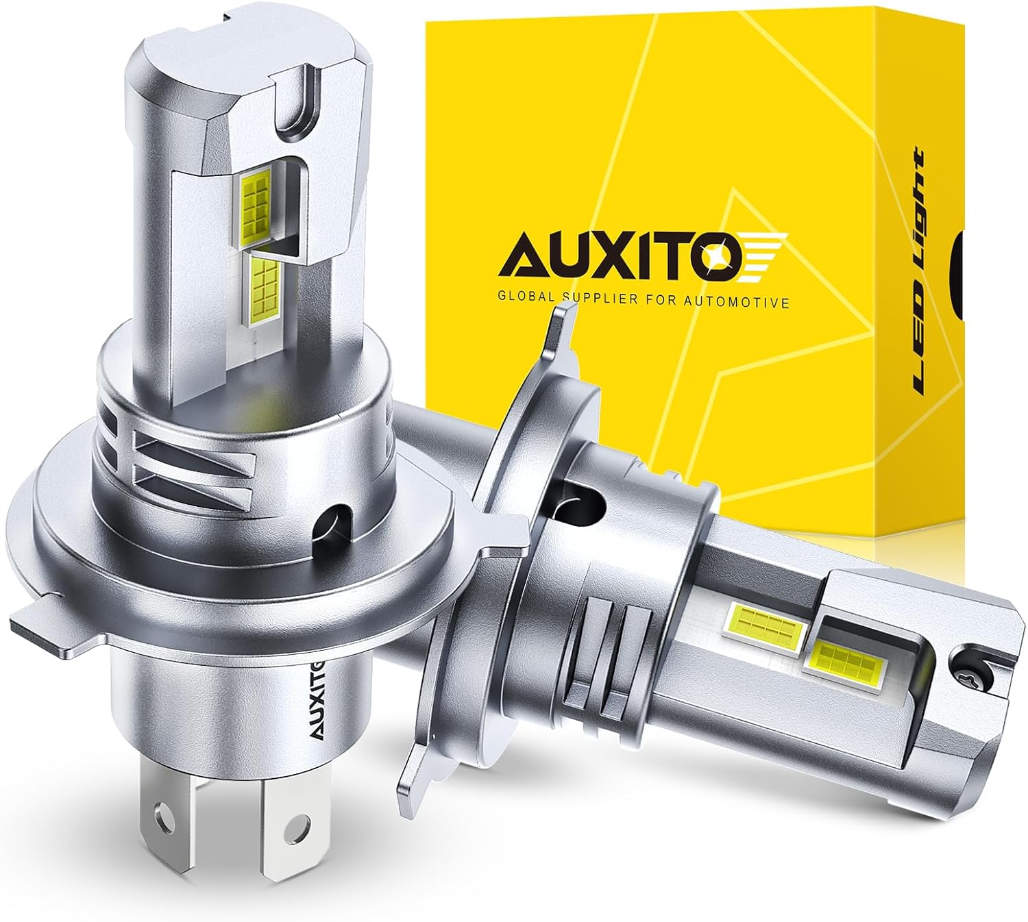 AUXITO H4 Light Bulbs: 900% Brighter, 6500K Cool White