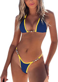 TASHEHE Women's Triangle Thong Bikini Set - Sexy String (Style NBBM)