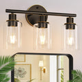 3-Light Bathroom Light Fixtures Brown and Gold - Modern Vanity