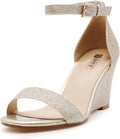 IDIFU Women's Classic Wedge Heels Sandals 3 in Ankle Strap 3-INCH